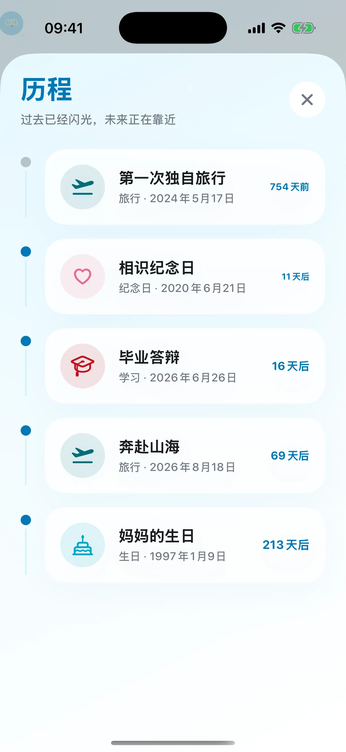 最好的一天 App 时间线页面